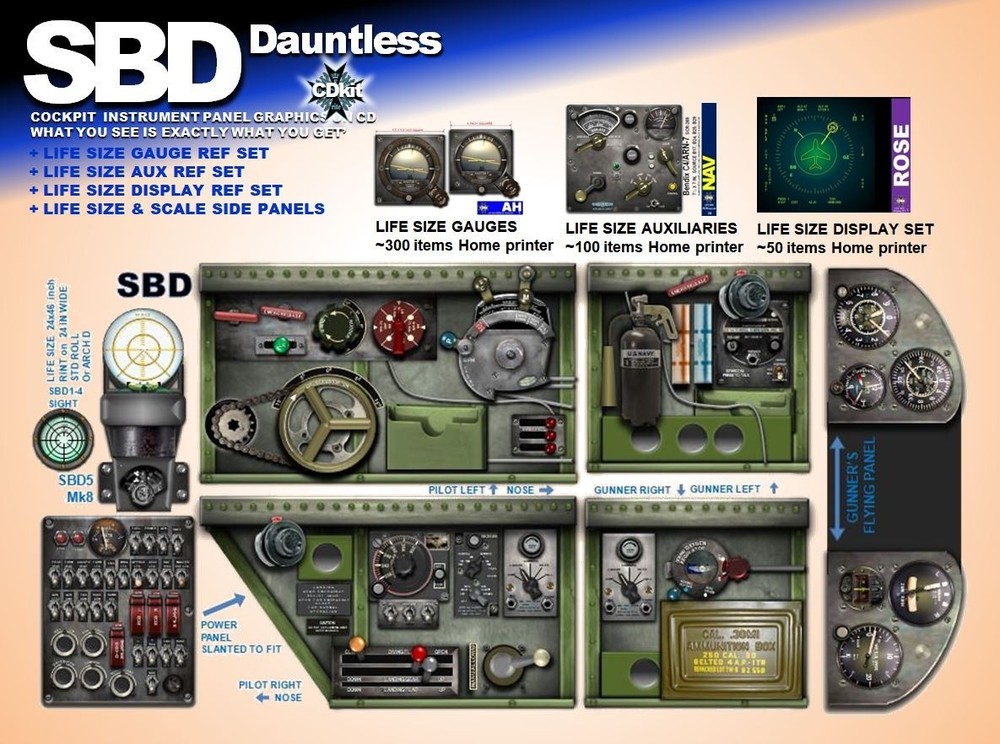 SBD DAUNTLESS COCKPIT instrument panel CDkit