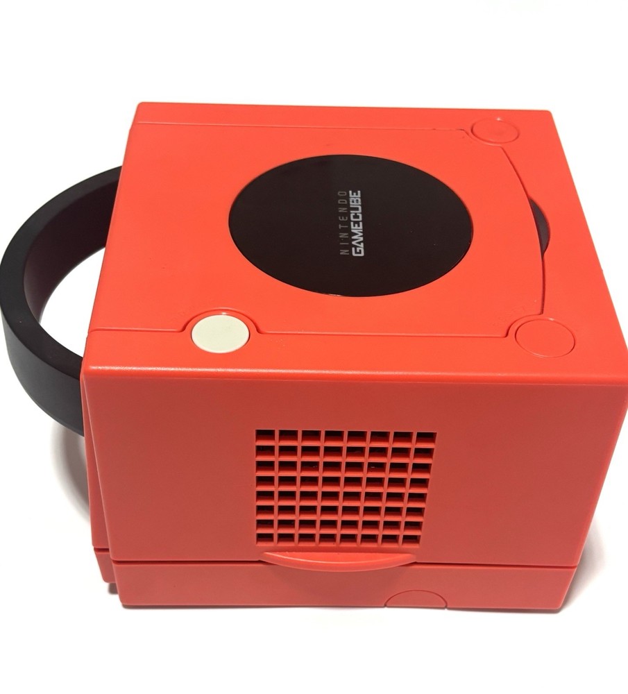 Nintendo GameCube Console Red&Black Custom Console + Controller + Wires Bundle