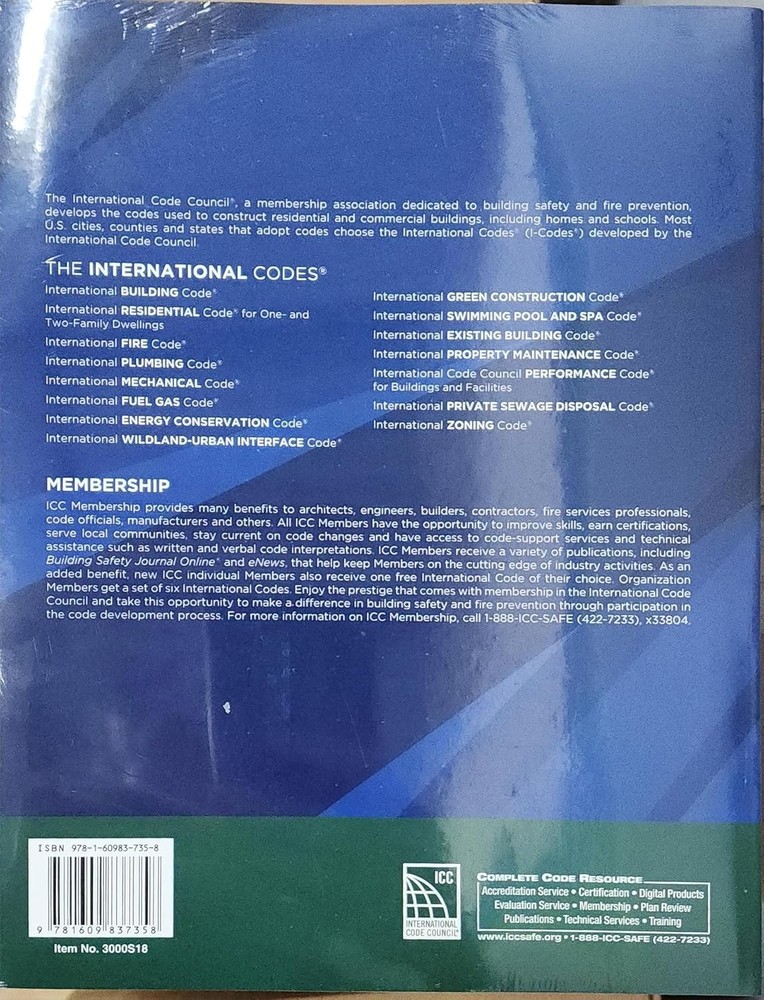 2018 International Building Code IBC 1st Edition ICC Construction Standards Book