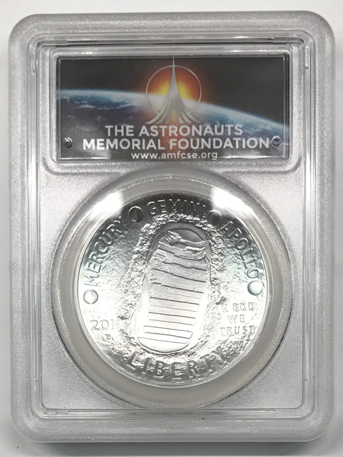 2019 P Apollo 11 50th Anniversary Silver Dollar PCGS MS70 First Strike AMF Label
