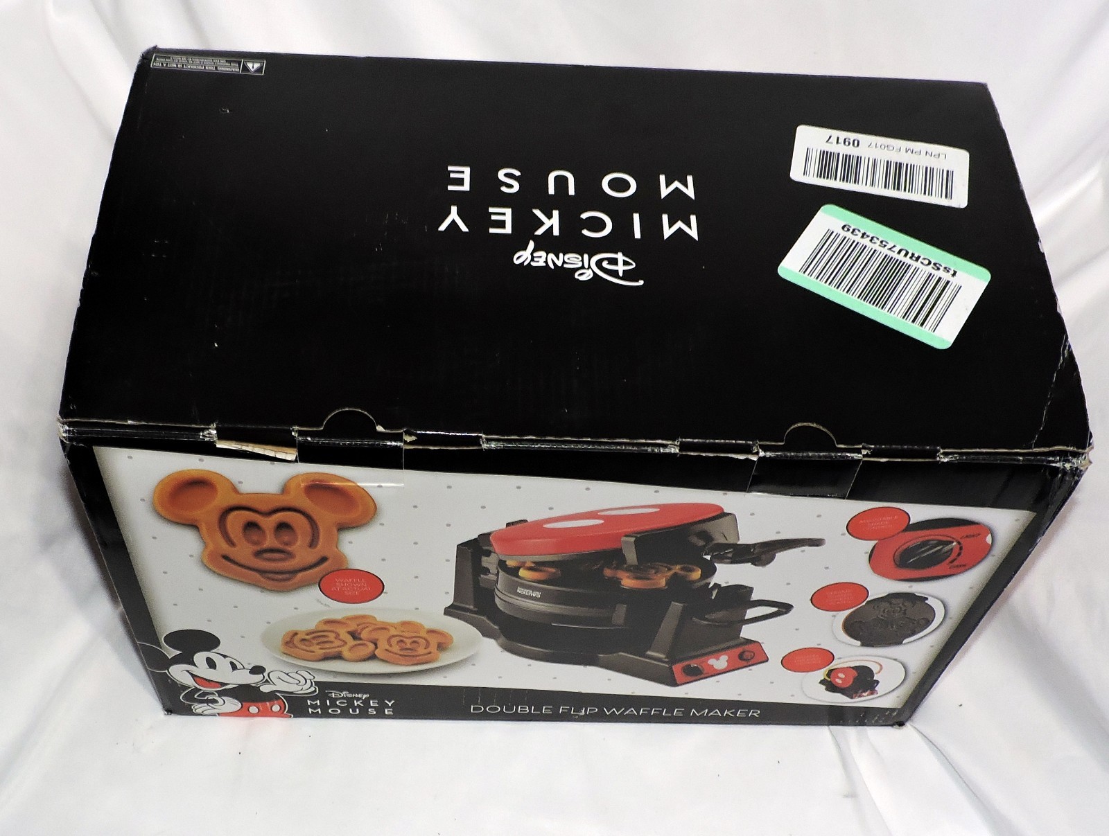 Disney Mickey Mouse 90th Anniversary Double Flip Waffle Maker - NEW 6 at Once
