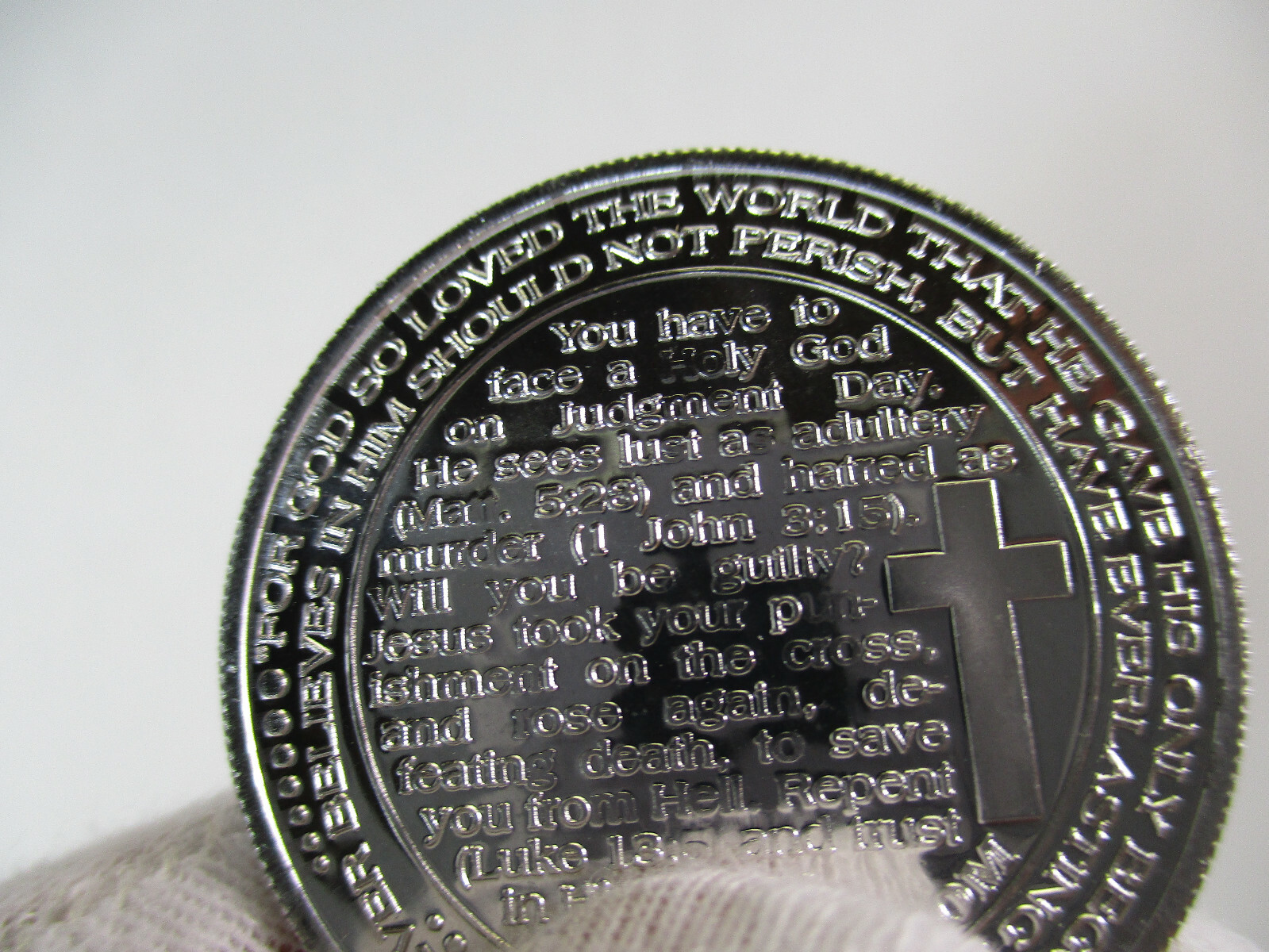 (10) Coins with The Ten Commandments on Them US Silver Dollar Size Tract s UNC