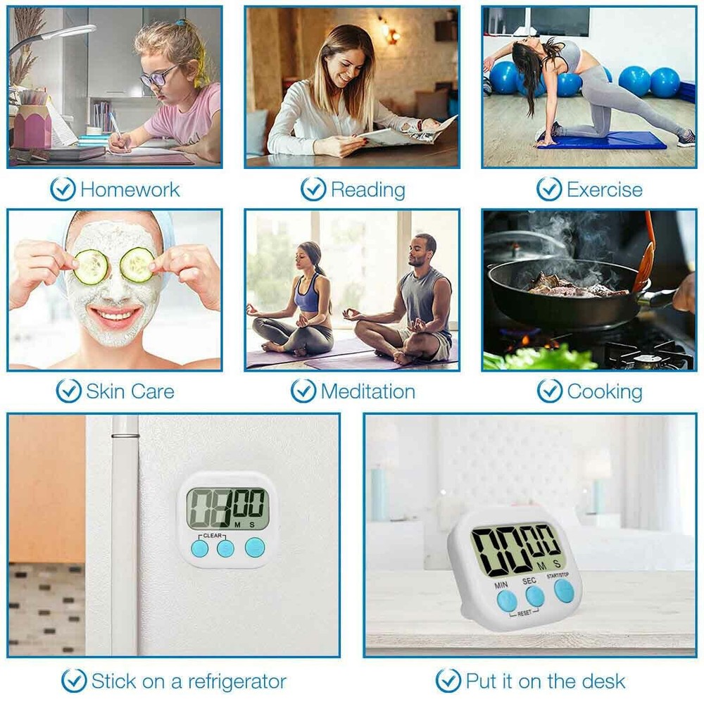 2x Mini timer home office kitchen soup cooking countdown exercise can be carried