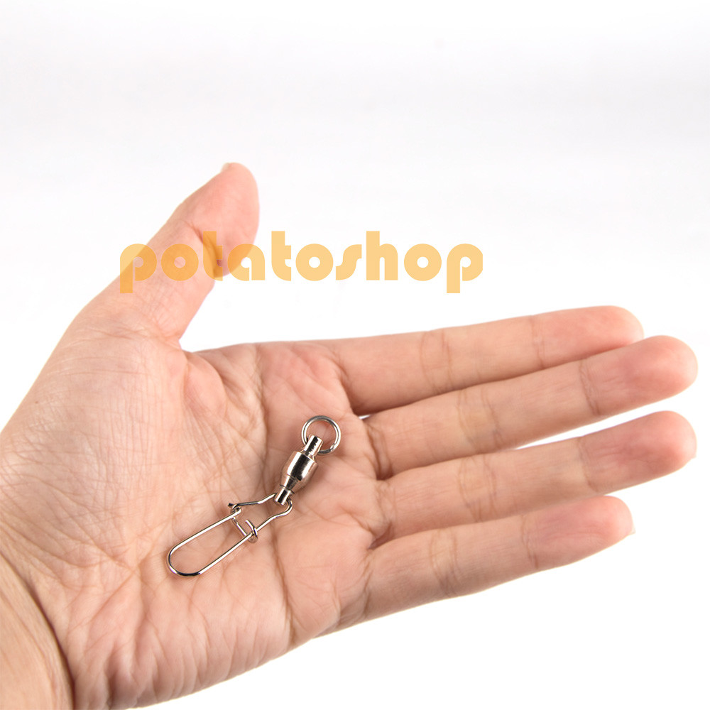 50/100pcs Duo Lock Snap Fishing Ball Bearing Swivels 26-132Lbs Tackle Saltwater