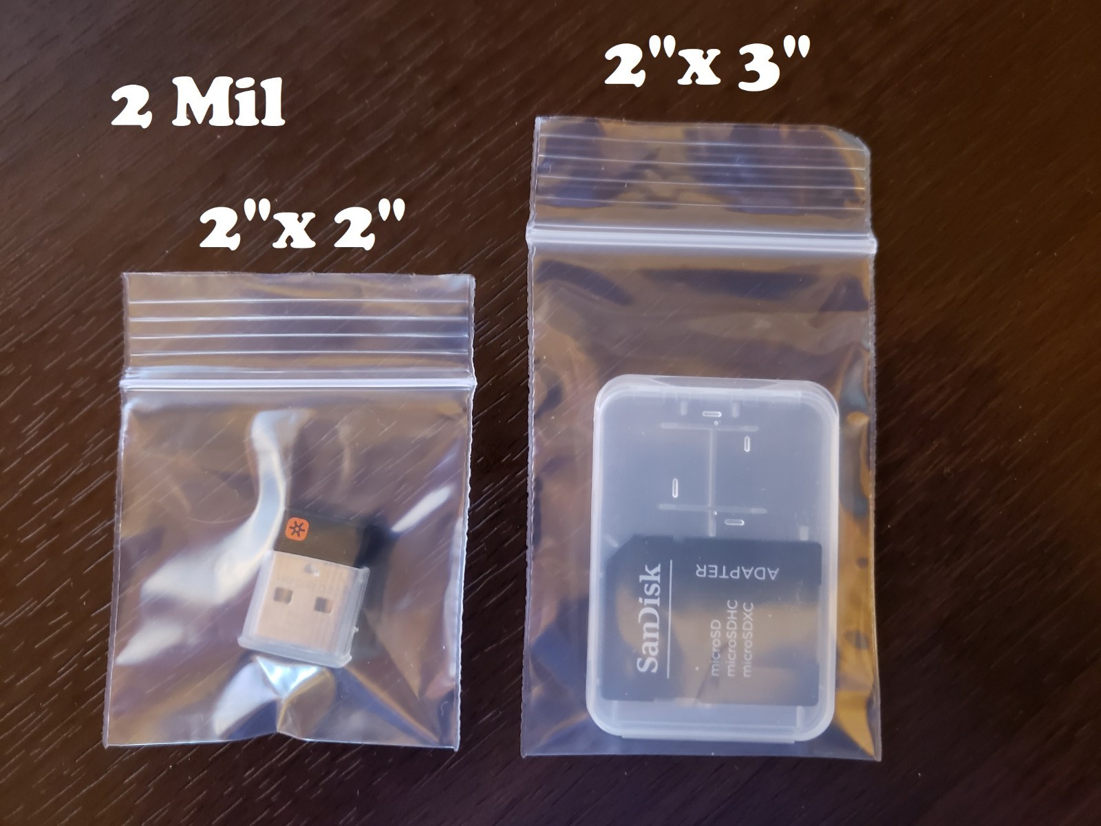 Clear Small Zip Seal Top Lock 2"x 2" 2"x 3" Plastic Bags 2Mil Jewelry Baggies