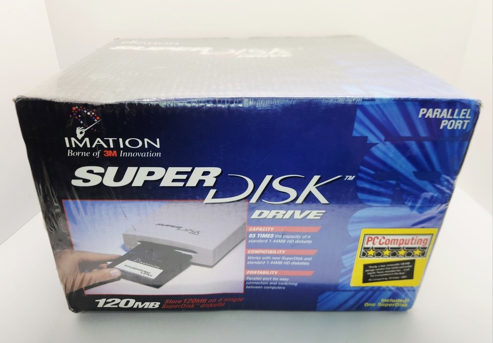 Imation Super Disk™ 120MB Drive Parallel Port for Windows New Sealed