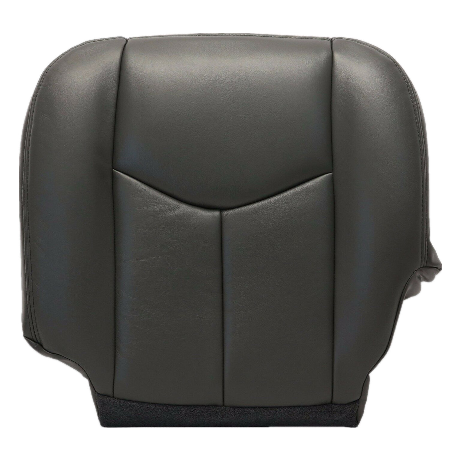 For 2003-2006 Chevy Silverado Leather Front Seat Cover Dark Gray Bottom & Top