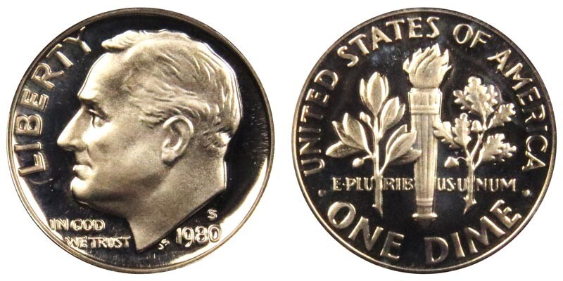 1979, 1980, 1981 1982 S Roosevelt Dime PROOF Set INCLUDES 2 TYPE 1 PROOFS