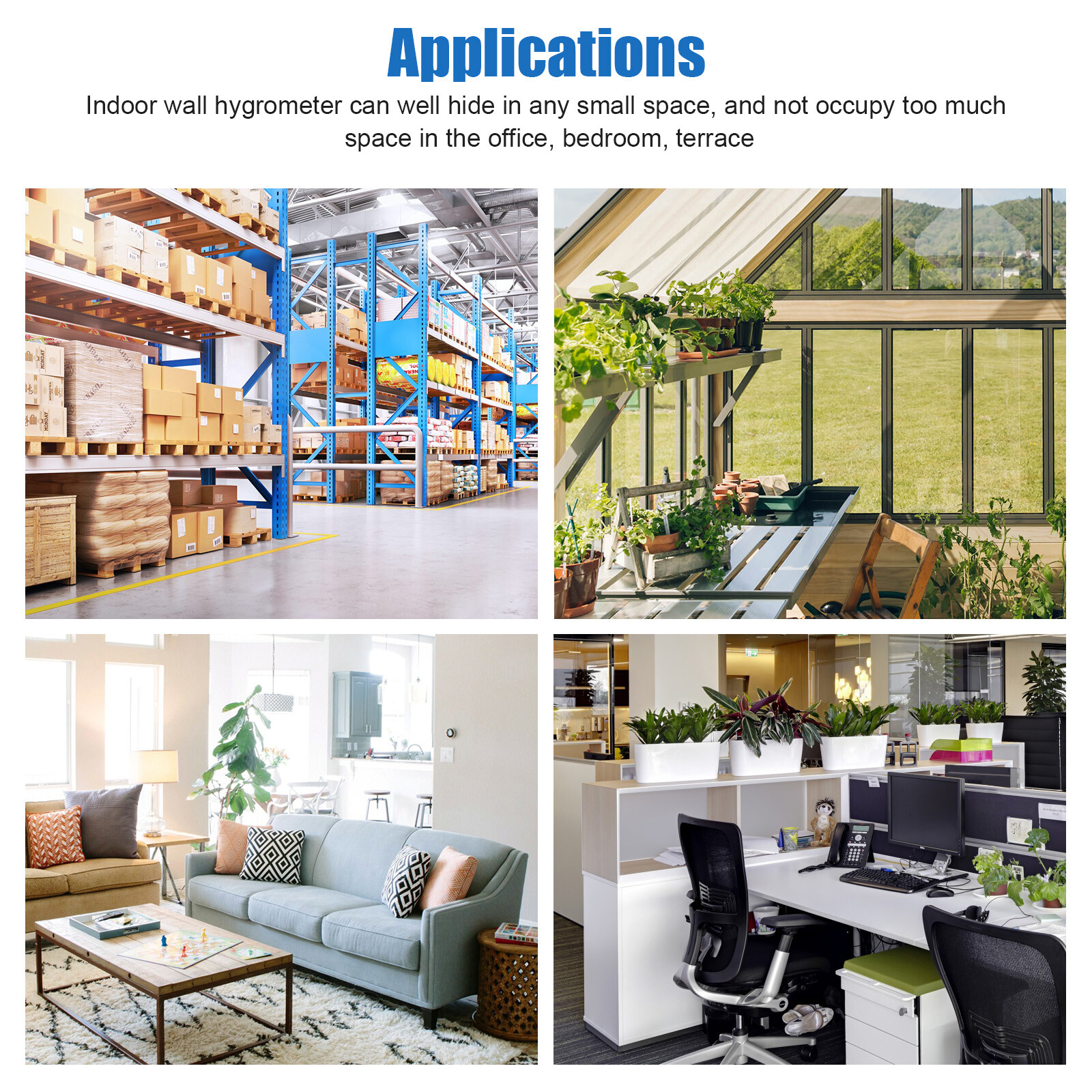 3PCS Wall Thermometer Indoor Outdoor Mount Garden Greenhouse Home Humidity Meter