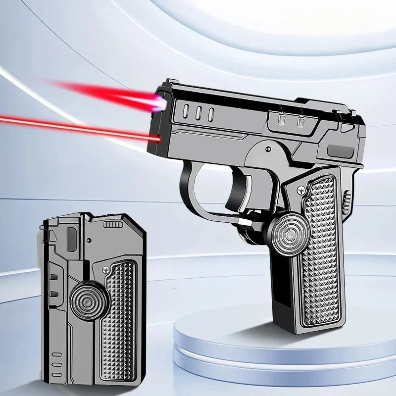 Folding Double Folding Decompression Gyro Gun Lighter Red Flame Torch Lighter