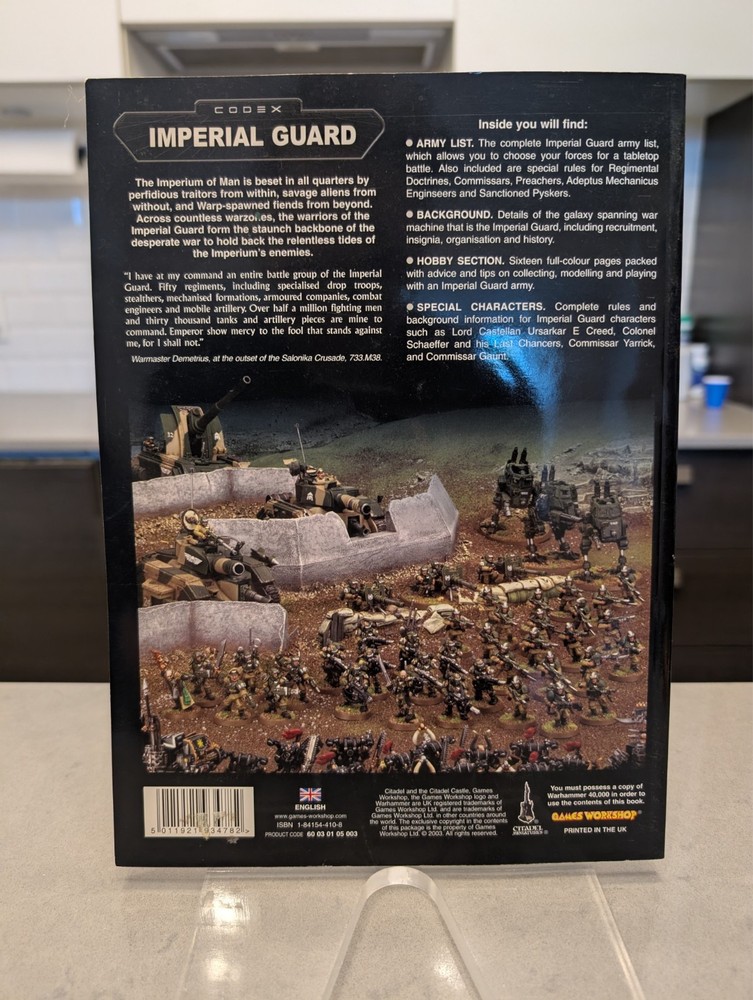 Games Workshop Warhammer 40000 40K Codex 3rd Ed. 2nd Print Imperial Guard