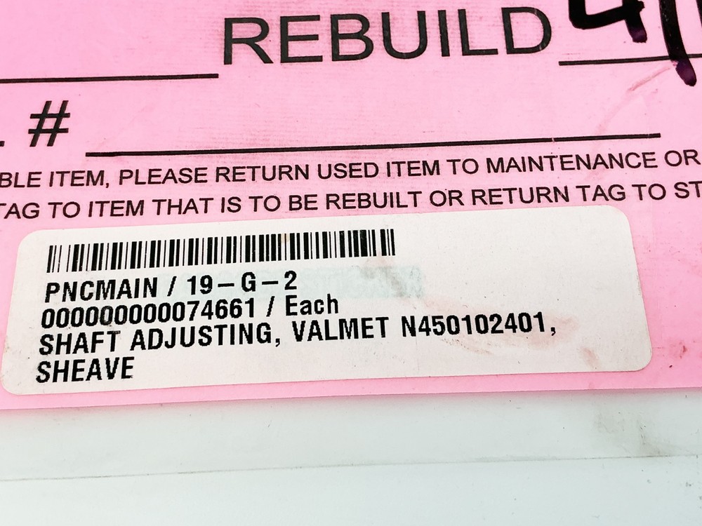Valmet N450102401 Adjusting shaft Sheave