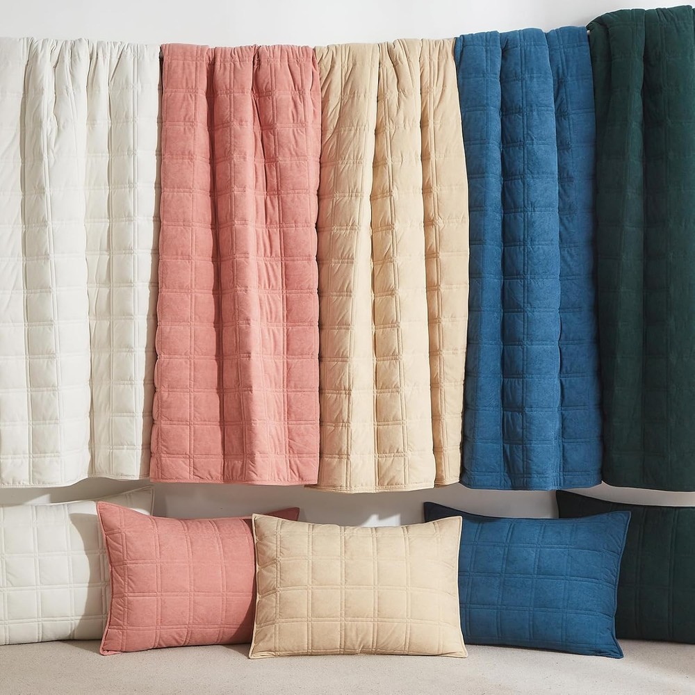 Three-Piece Cream White Set Includes 1 Quilted Comforter and 2 Pillowcases