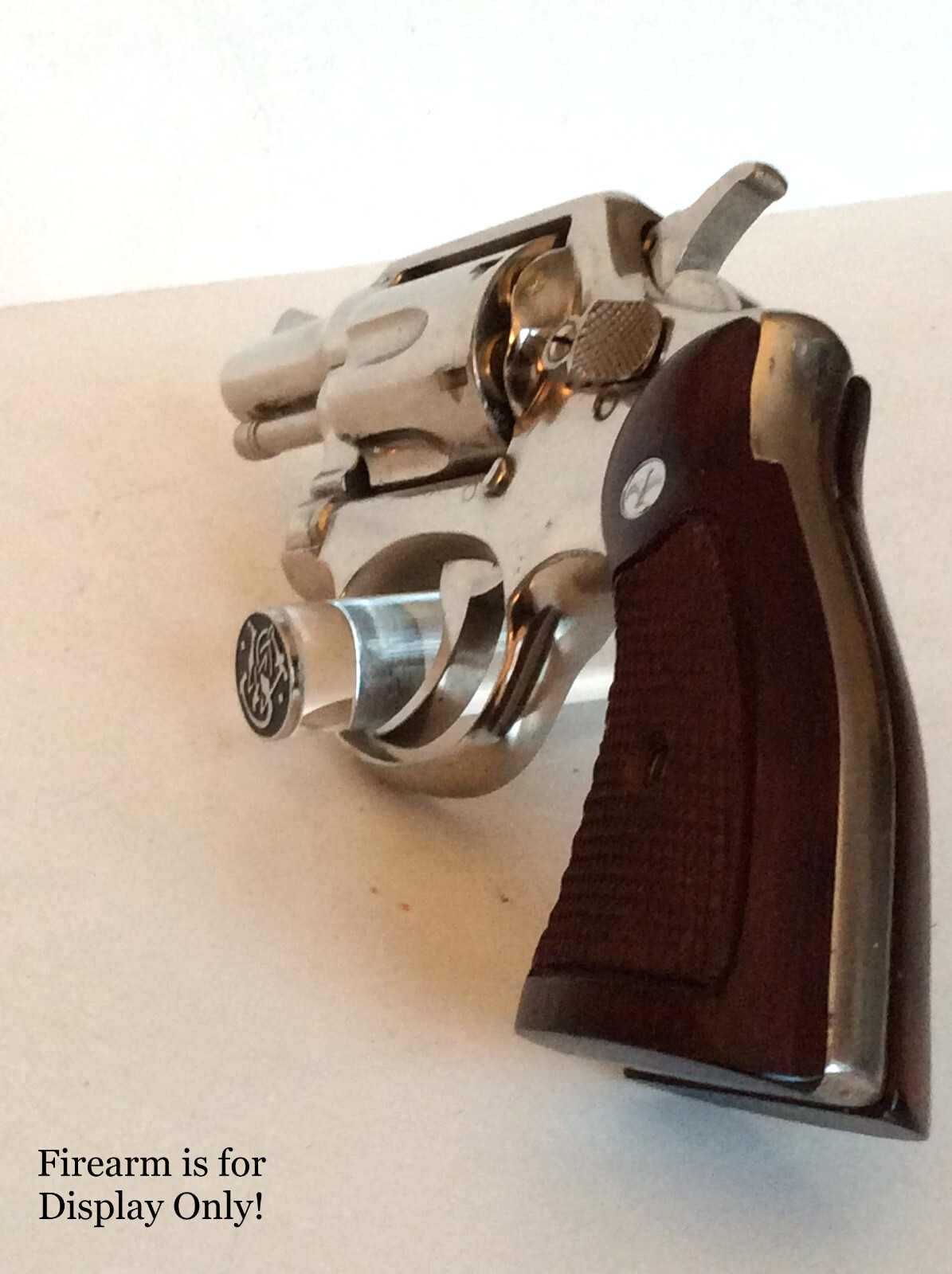 Handgun Firearm Gun Safe Shelf Display Rod - S&W Navy Blue/Silver Enamel Topper