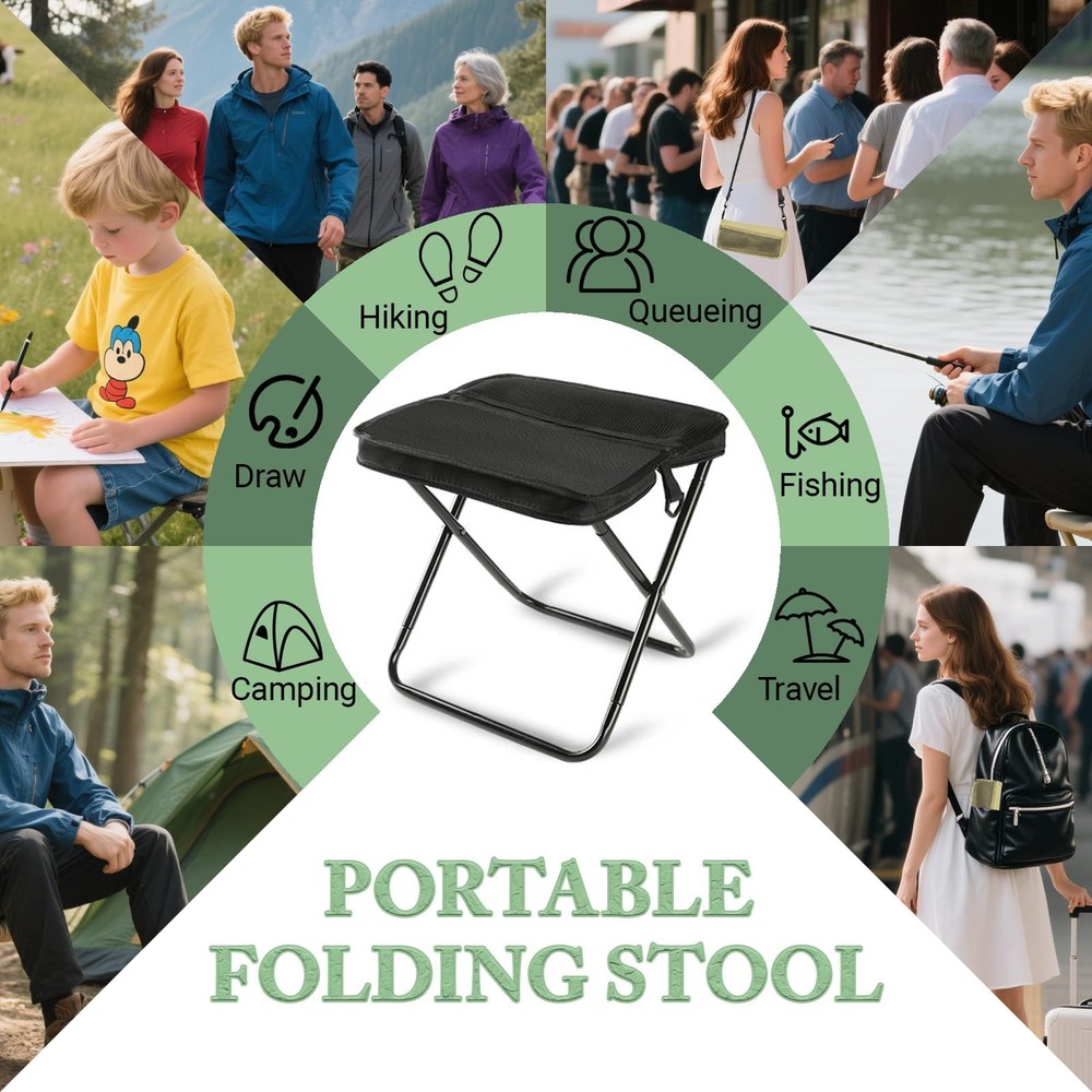 Nicerice Portable Foldable Backpack Stool,Tiny Foldable Stool which can Turne...