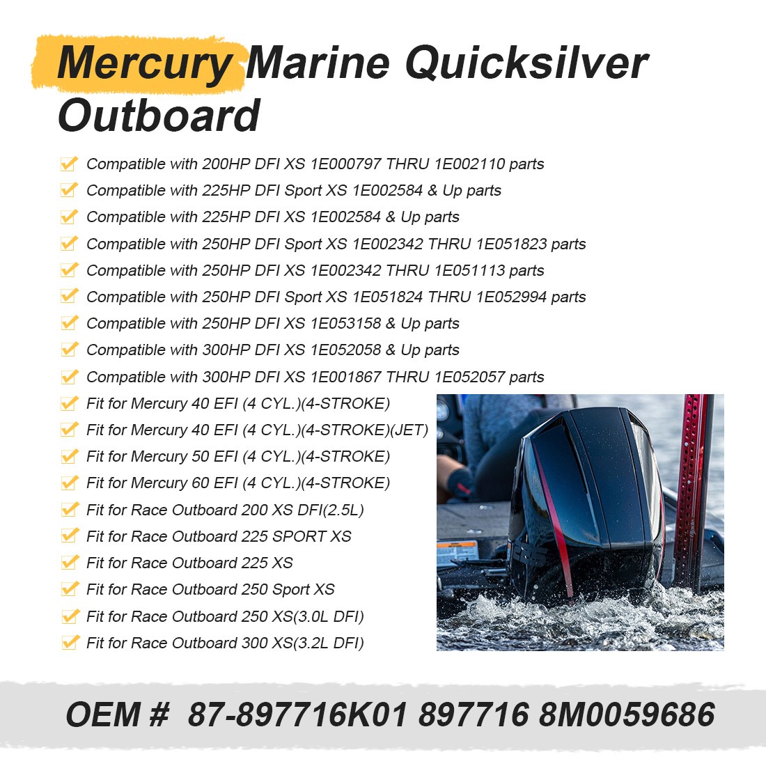 Ignition Switch Kit 3 Position, 87-897716K01 For Mercury Marine/Mercruiser