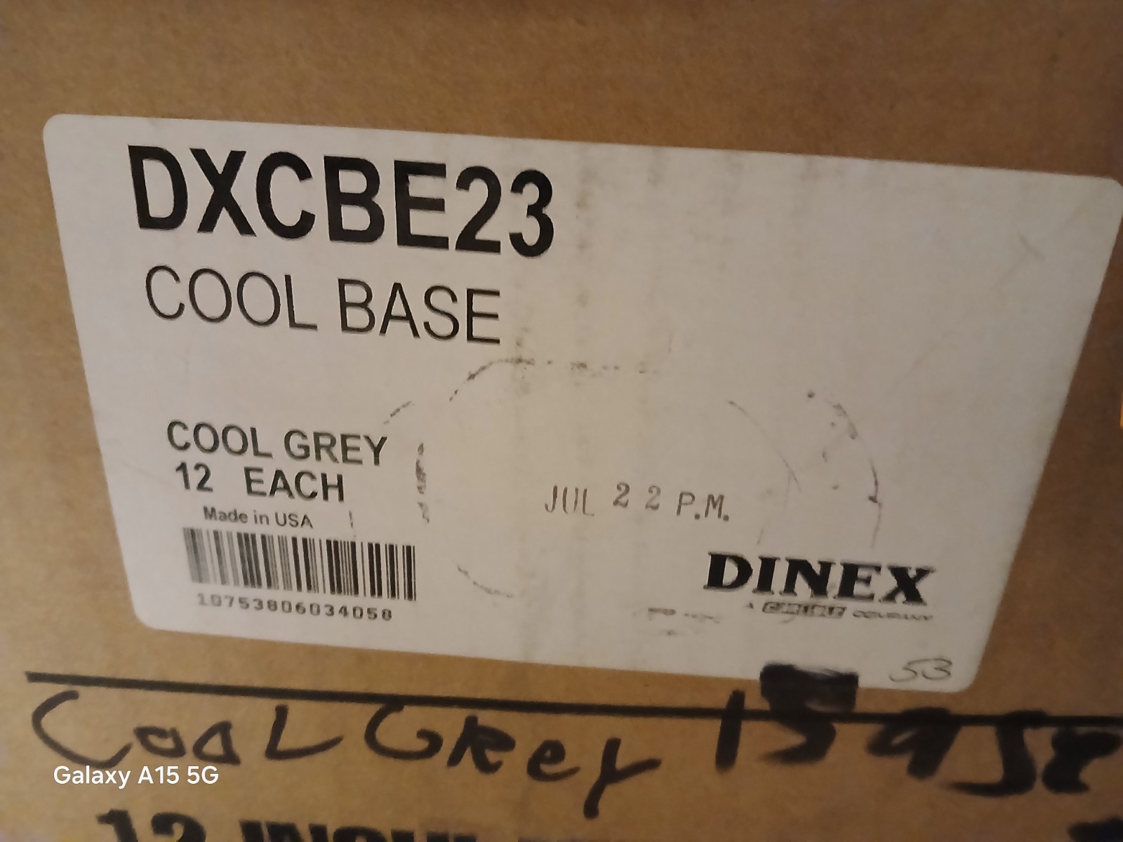 Dinex Insulated Base, Cool, 9 in. dia., Gray, PK12 BOX OF 12