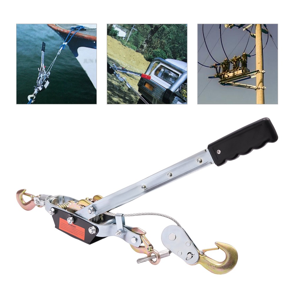 Puller Tightener Heavy Duty Cable Winch Power Puller w/ Hooks 5 Ton /11023 lbs