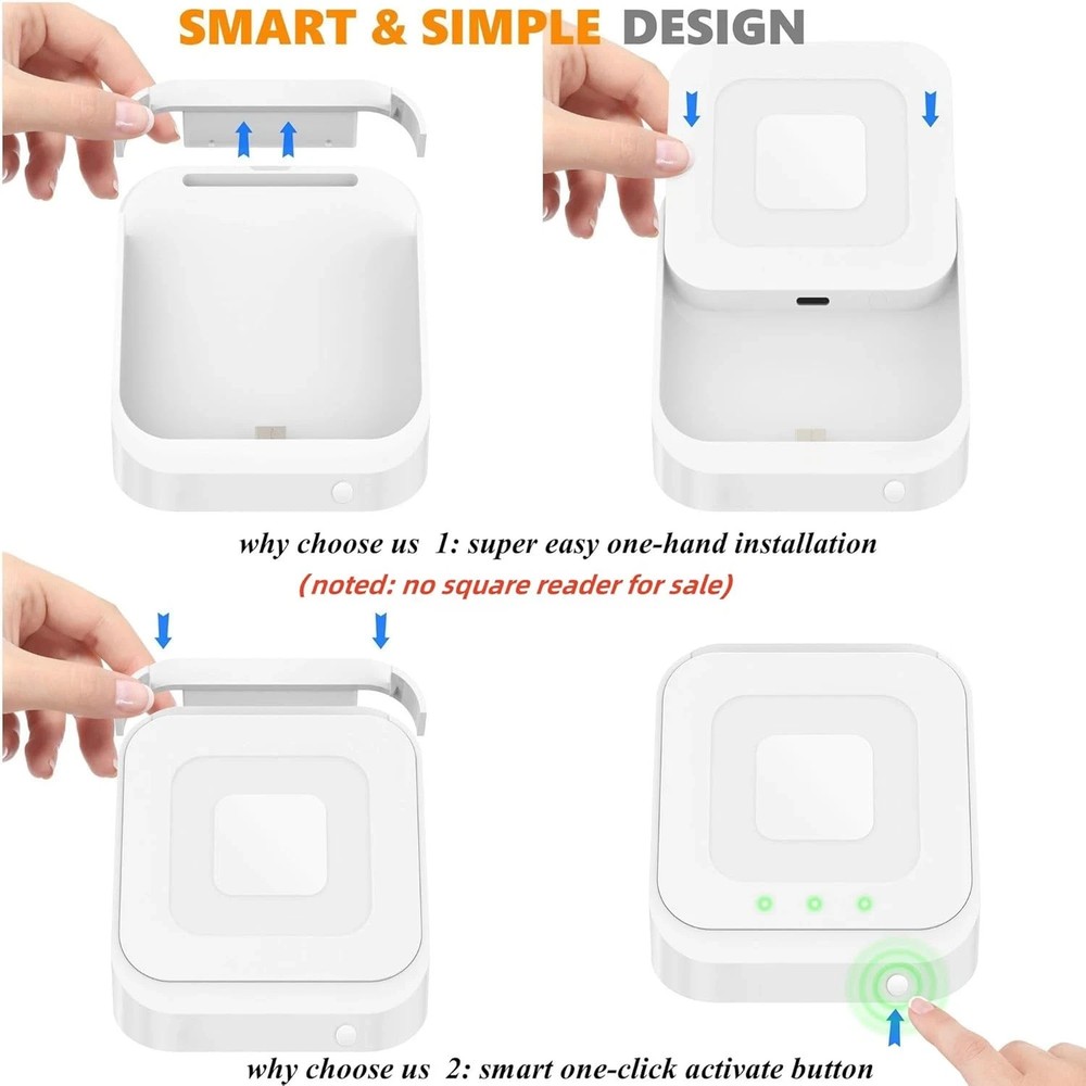 Square Reader Dock Holder Stand 2nd Generation Anti-Sleep Button Portable Size