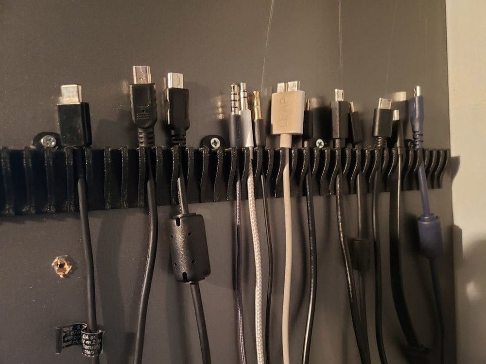 Cable Organizer Wall Mount - USB Wire Holder for Desk Organization - Charging Ca