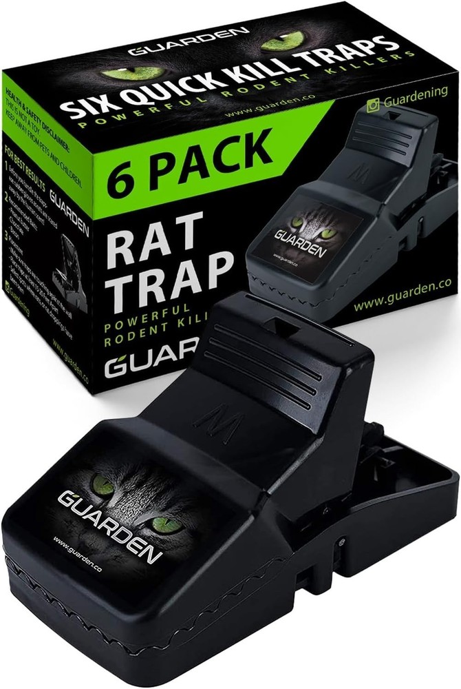 Humane Snap Rat Trap Six Pack - Quick Setup, Safe for Indoor & Outdoor Use