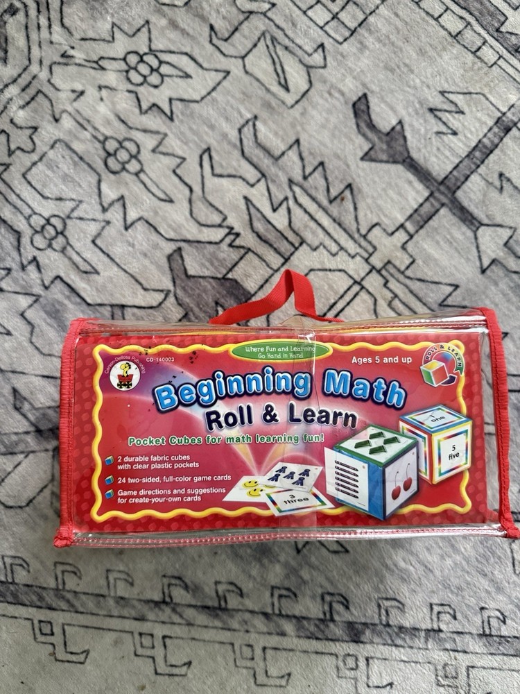 NWT Beginning Math Roll  & Learn Dice 5 And Up Carson Deliosa Publishing