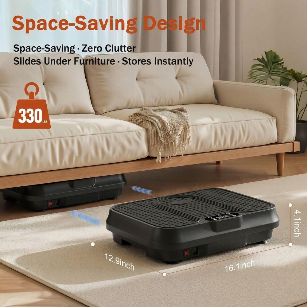 Vibration Plate Exercise Machine, Compact Small for Black-S
