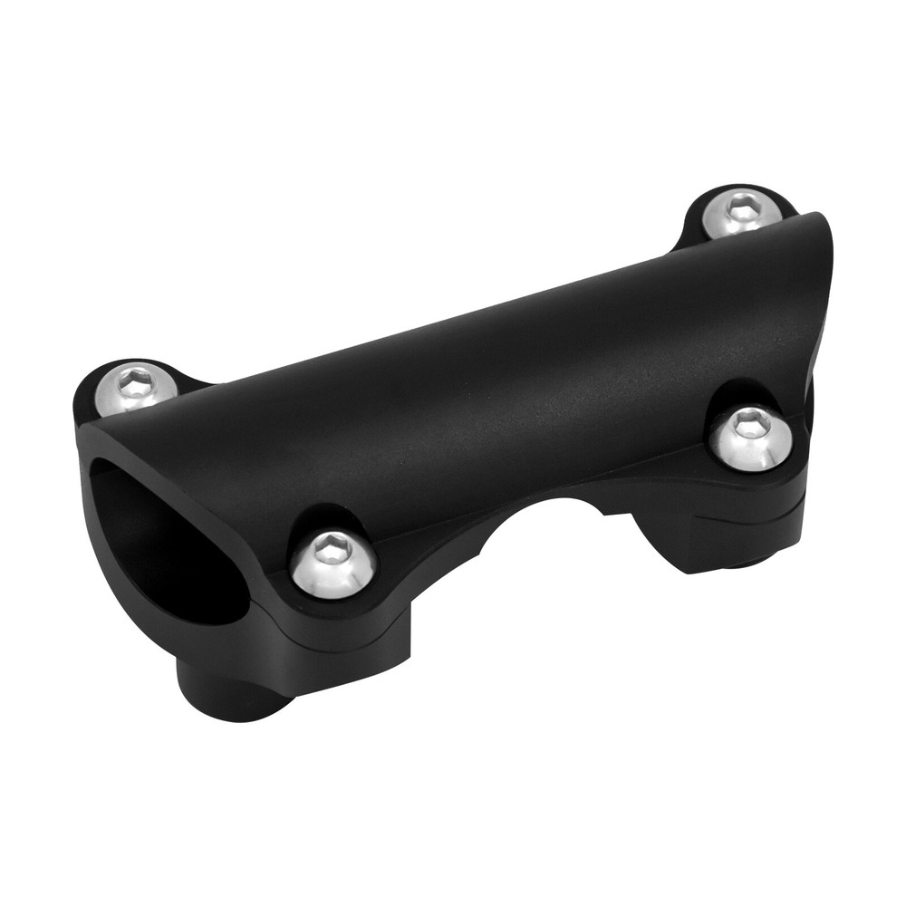 Black 1.25" Handlebar Riser Tip Clamp Kit 2" Large Fit For Harley
