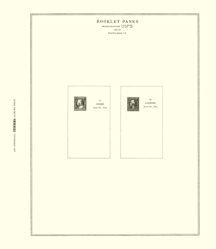 Scott Stamp Album Supplement Pages US Booklet Panes Part 1 1900 1993 New