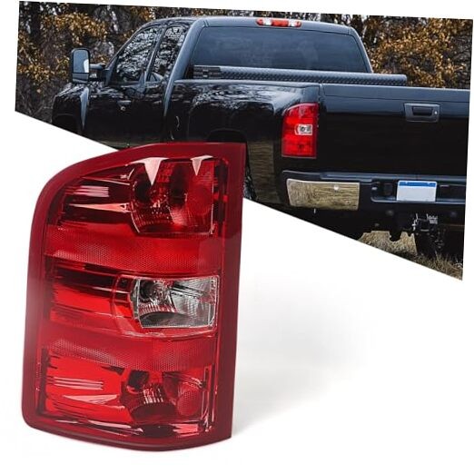 Left Tail light Assembly Compatible with Chevy Left (Driver Side) Red Trim