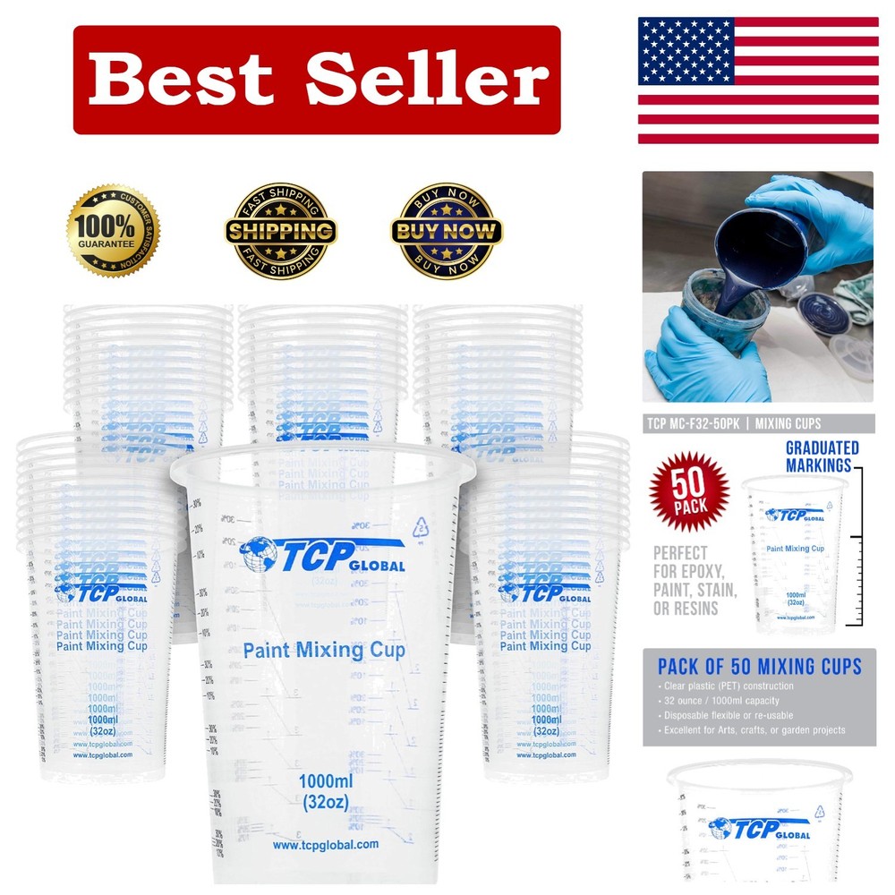 Multi-Purpose 32 oz Disposable Mixing Cups - Ideal for Kitchen & Art Projects