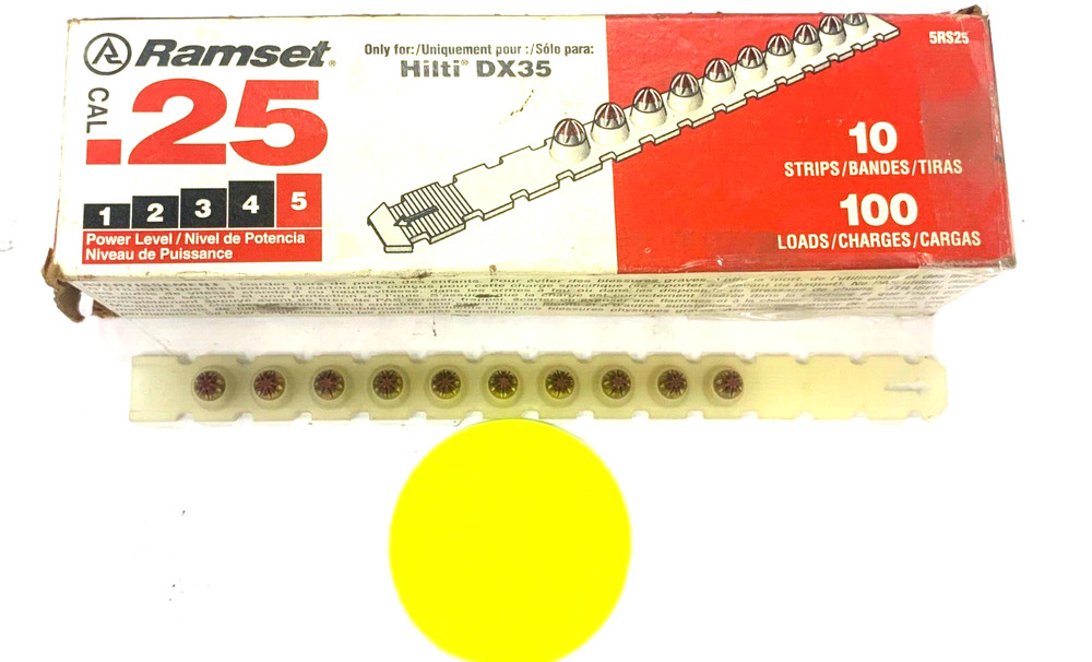 RAMSET .25 CALIBER RED LOADS DX35 11 STRIPS 110 LOADS