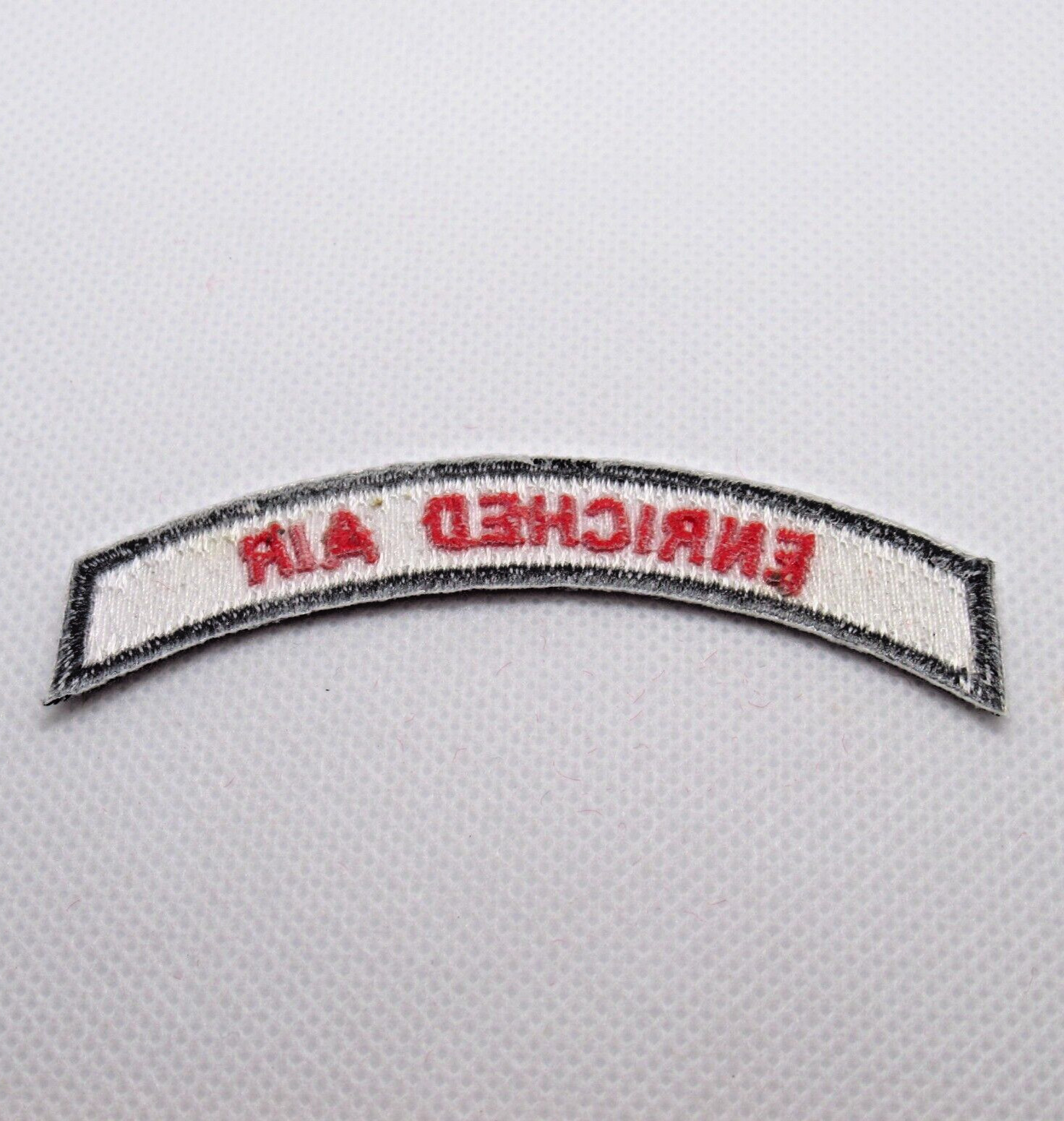 Enriched Air Patch Arch Red Letters White Black Border Iron On Scuba Dive