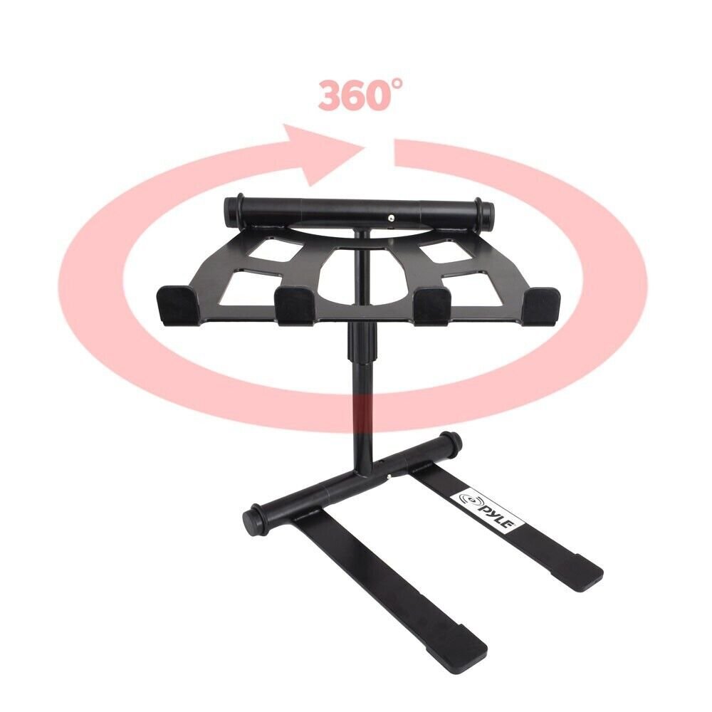 Pyle Universal Foldable DJ Laptop Stand-Professional Portable Telescoping Height