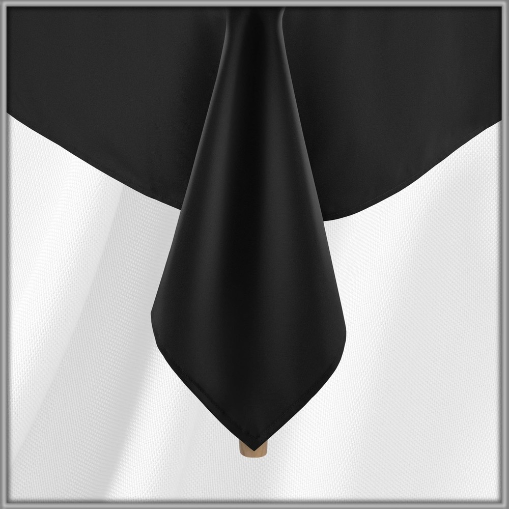 Rectangular Tablecloth 60x102 Inch Washable Polyester Dining Party Black