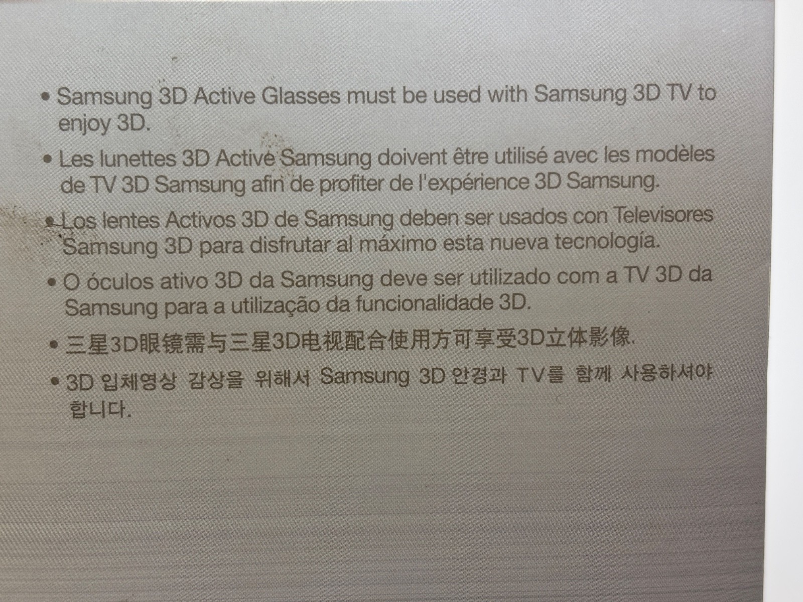 Samsung SSG-3050GB Stereoscopic 3D Active Glasses Black New Sealed