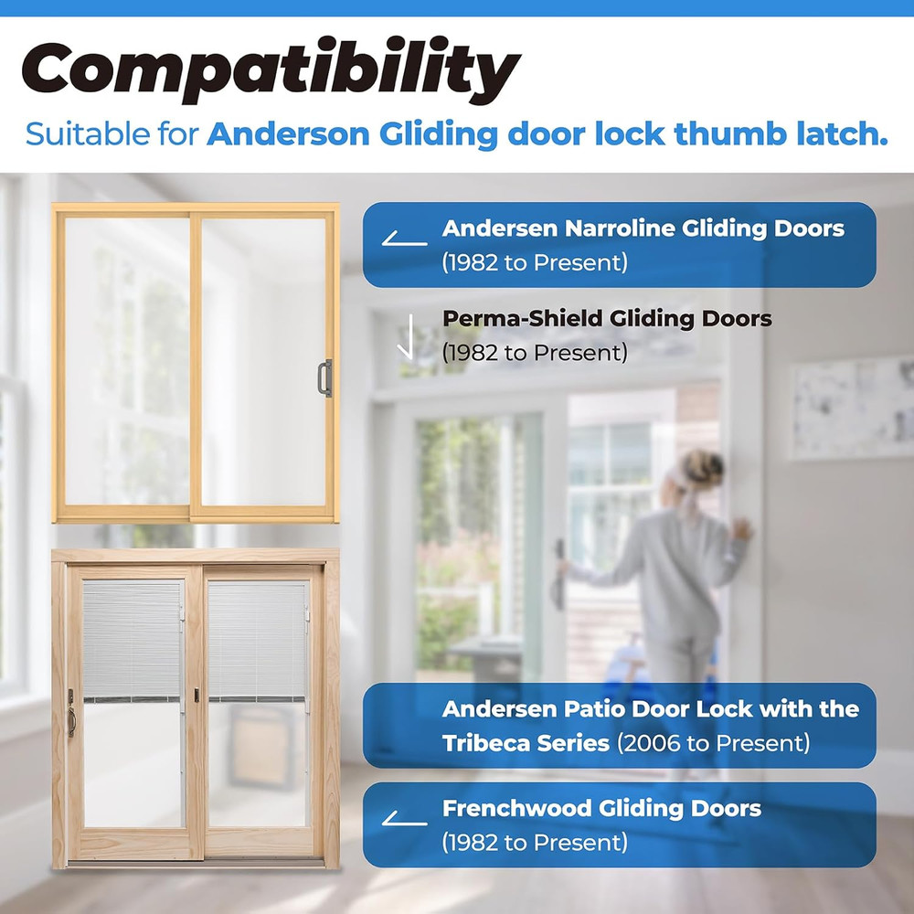 Replacement Andersen Gliding Door Thumb Latch Compatible with Andersen Sliding G