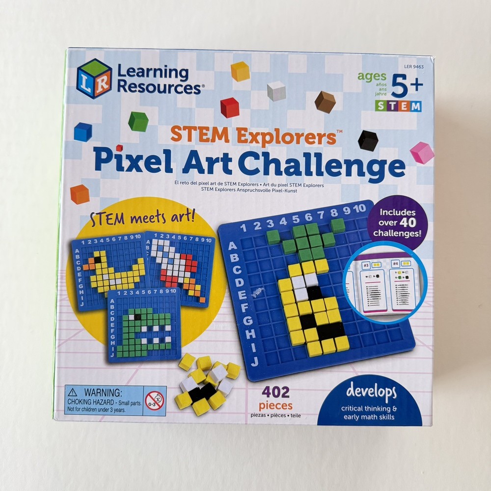 STEM Learning Resources Explorers Pixel Art Challenge Math Puzzles Pattern 5+