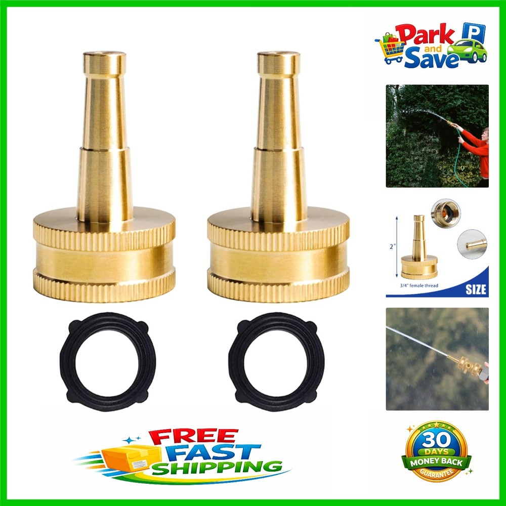 Versatile 2-Pack Jet Nozzles for Cleaning & Watering - Solid Brass Construction