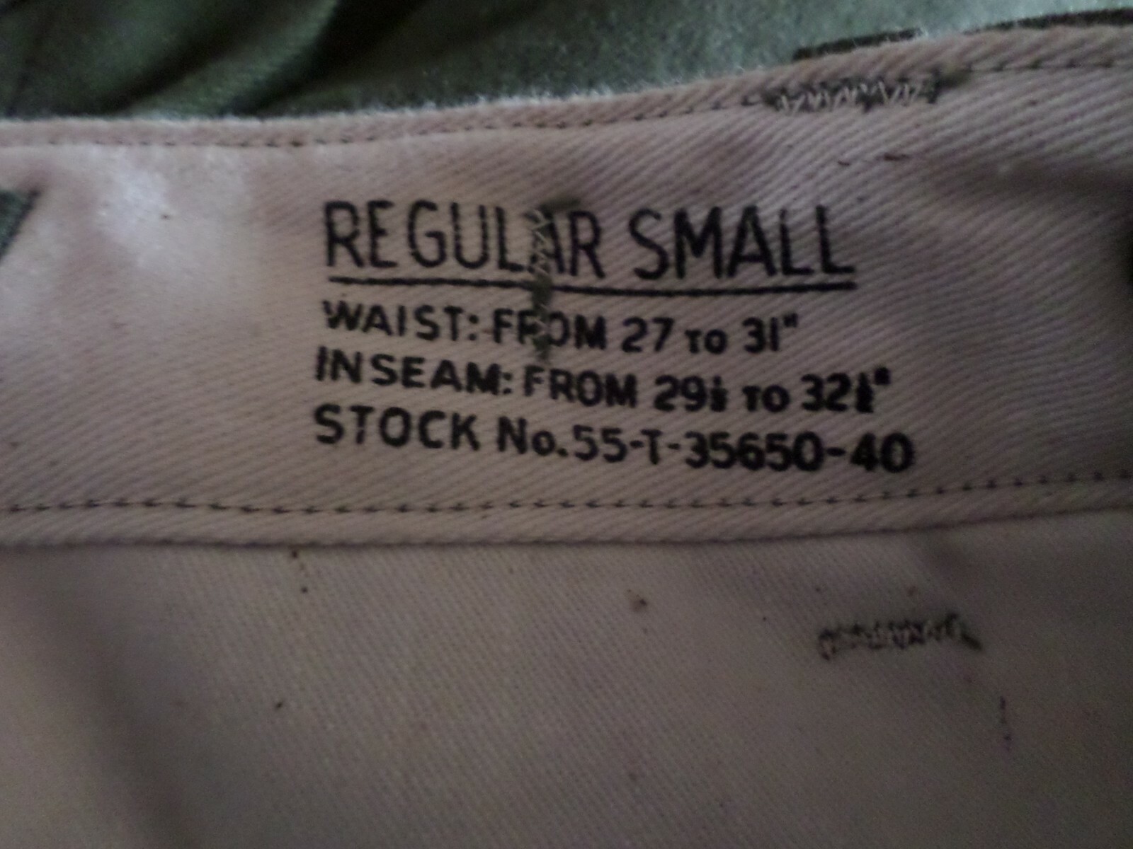 GENUINE U.S MILITARY M-51 MODEL 51 WOOL FIELD PANTS OD GREEN SMALL REGULAR 1951