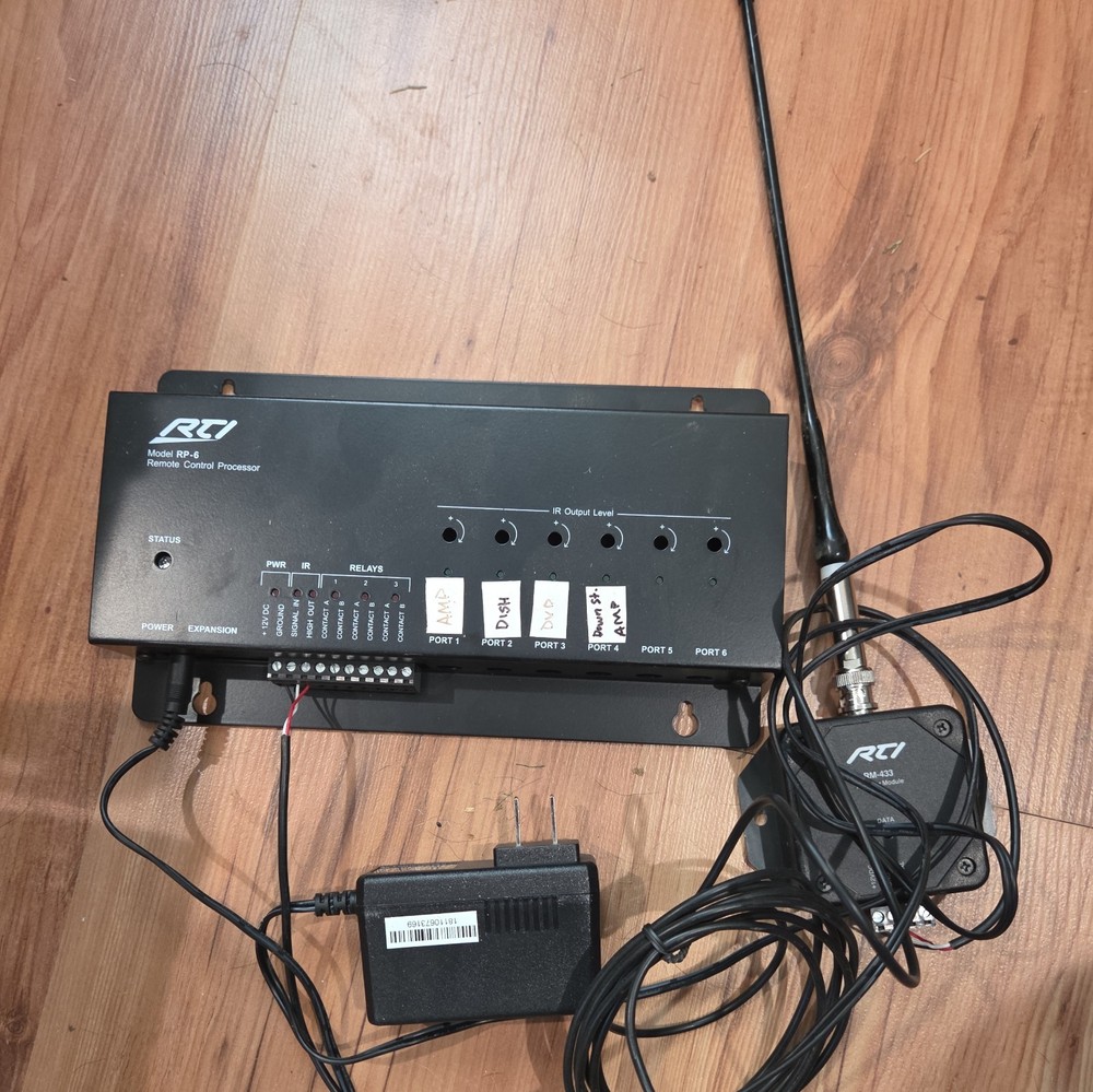 RTI RP-6 Remote Control Processor w/Power Adapter & RM-433 Receiver Bundle