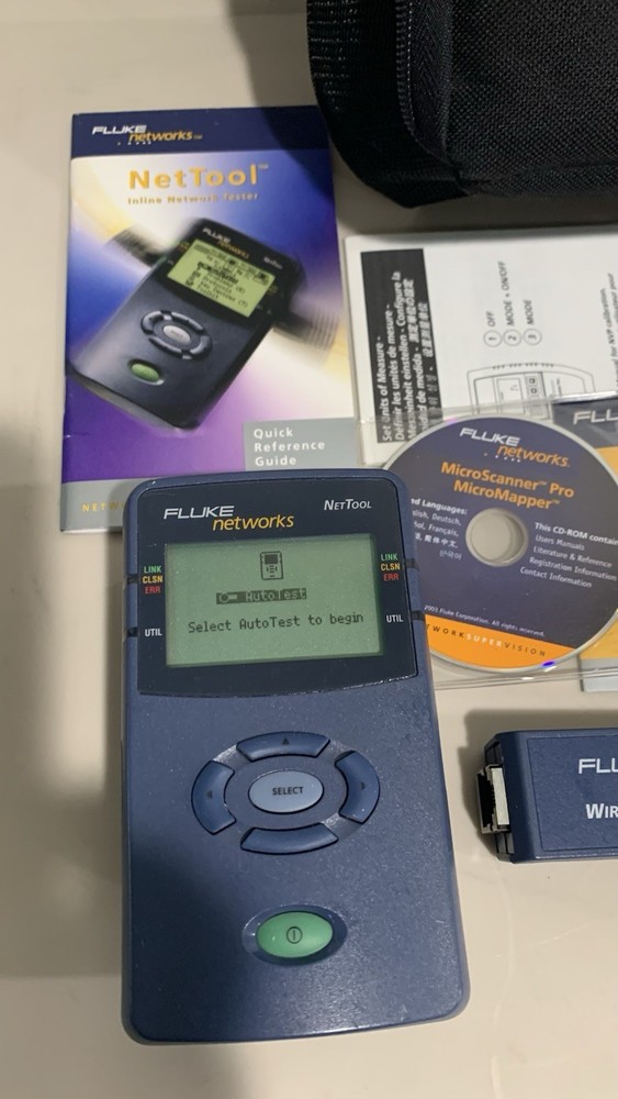 Fluke Networks NetTool 10/100 Inline Network Tester & Wire-mapper Dongle. TESTED