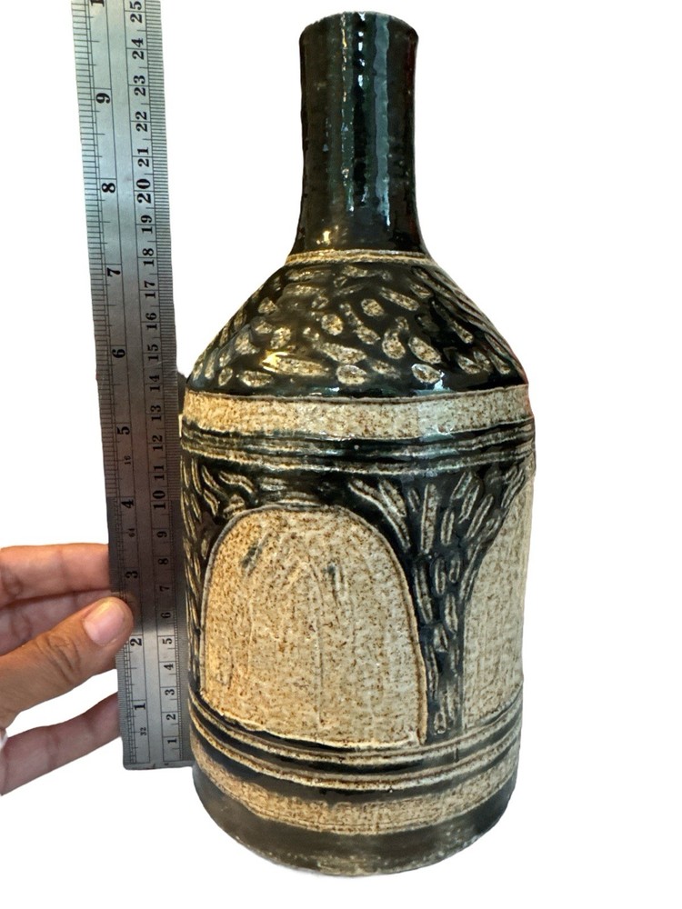 Handmade Ceramic Vase Bottle Rustic Studio Pottery By Corey Jefferson