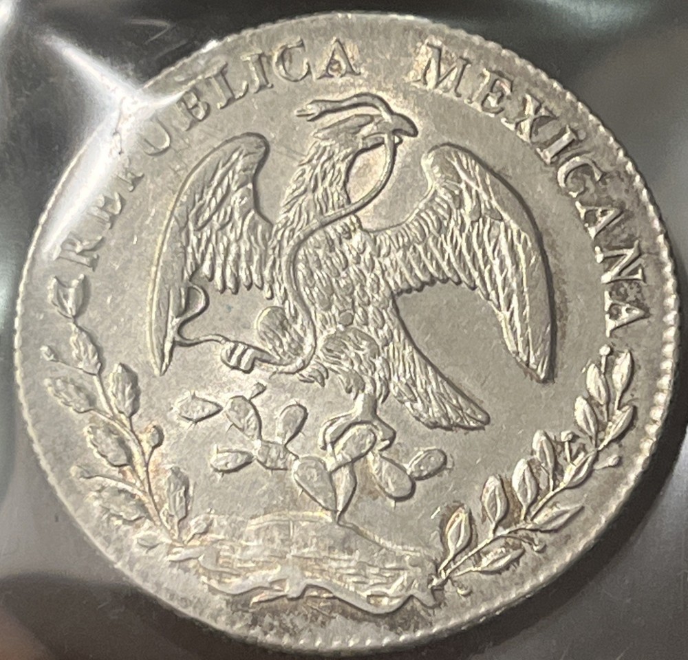 1876/5 Go FR 8 Reales Mexico AU
