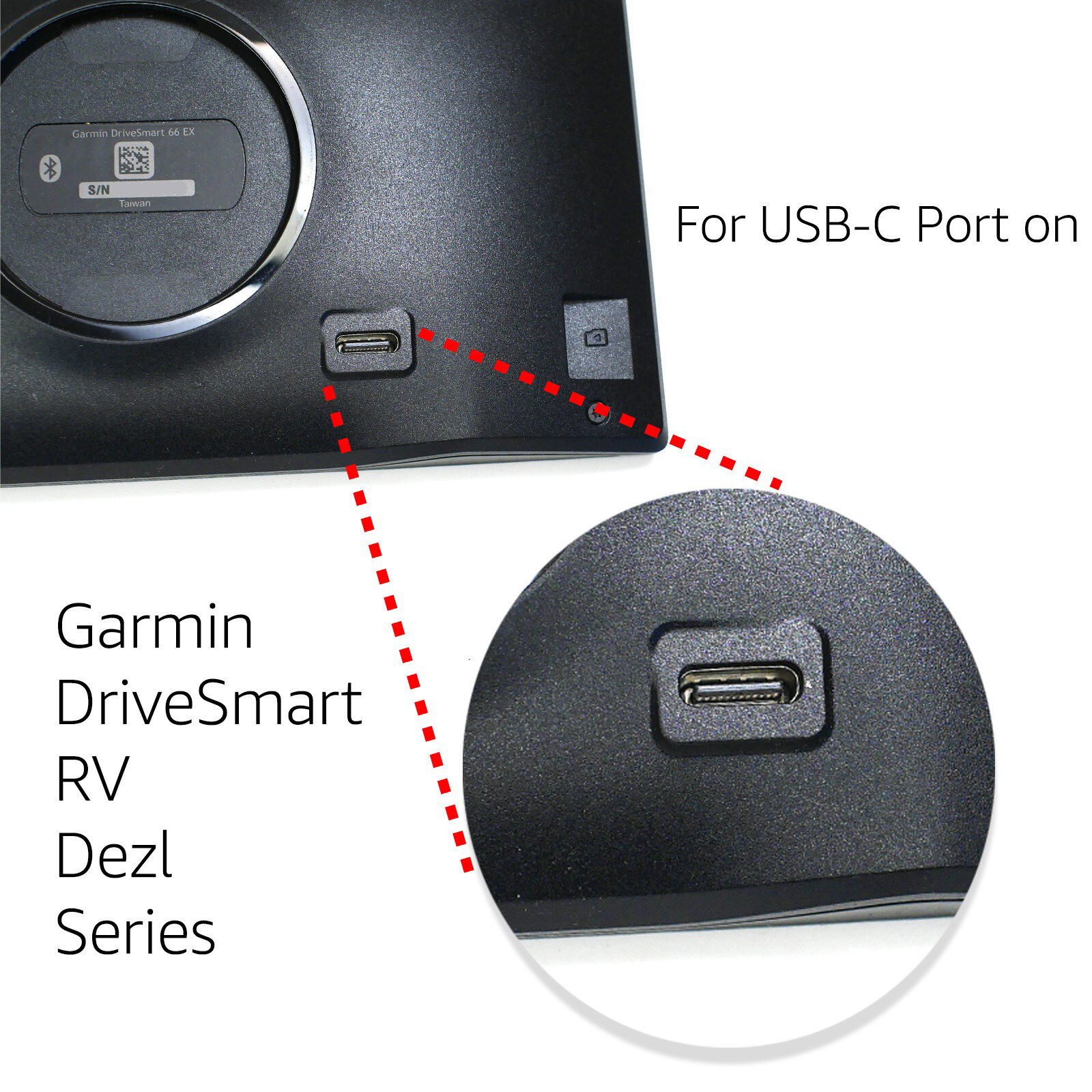 Hard Wire Car Charger USB-C for Garmin DriveSmart 66 76 86 RV 795 Dezl OTR710