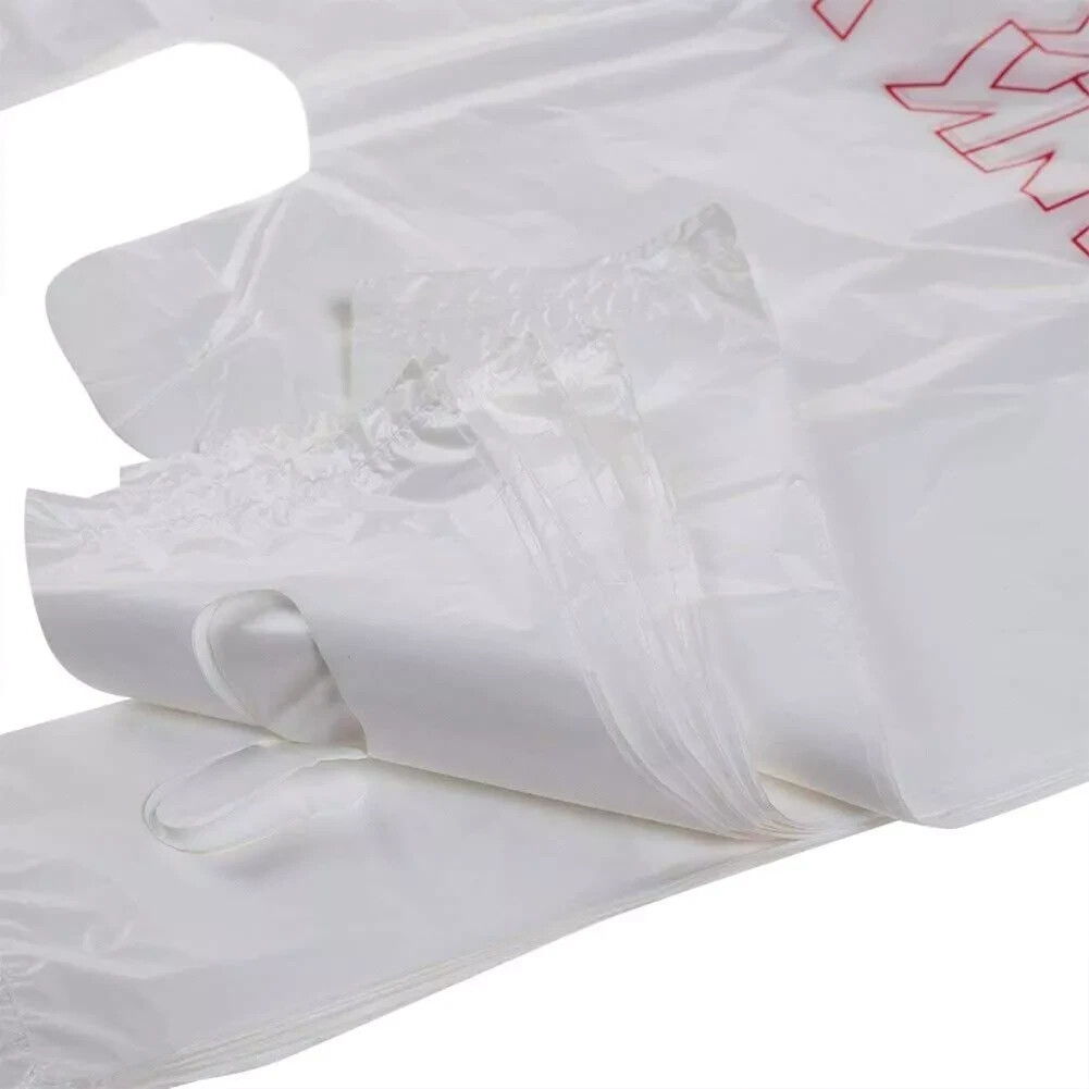 Bags 1/6 Small 8 x 4 x 16 THANK YOU T-Shirt Plastic Grocery Shopping Bags white