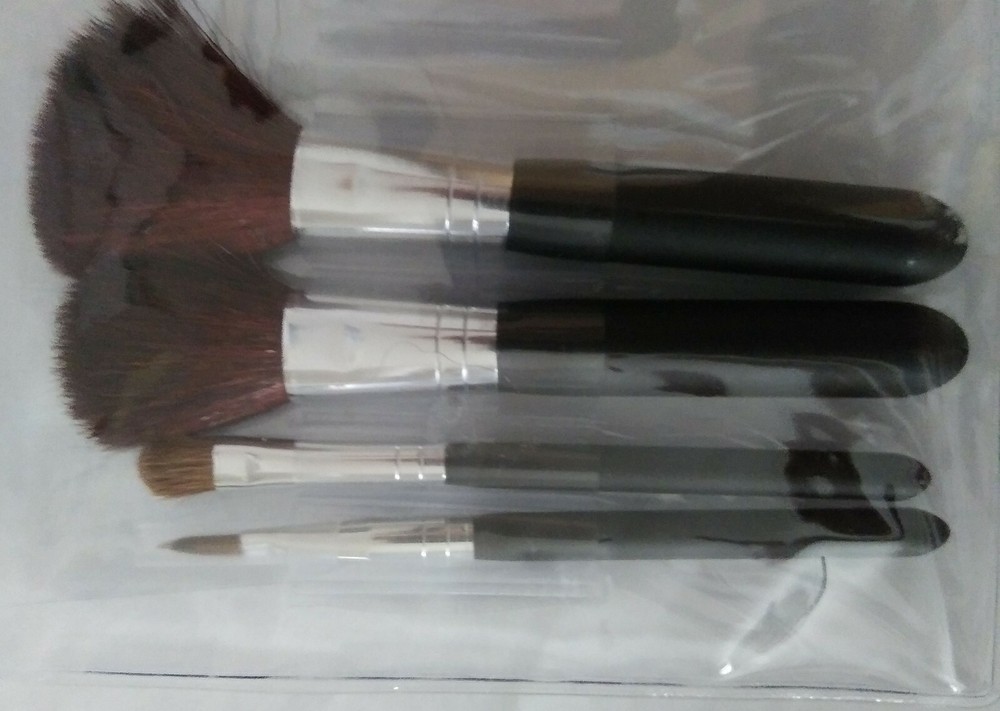 Makeup Brushes, 4pc Set, Powder, Blush, Shadow, Lip Brush