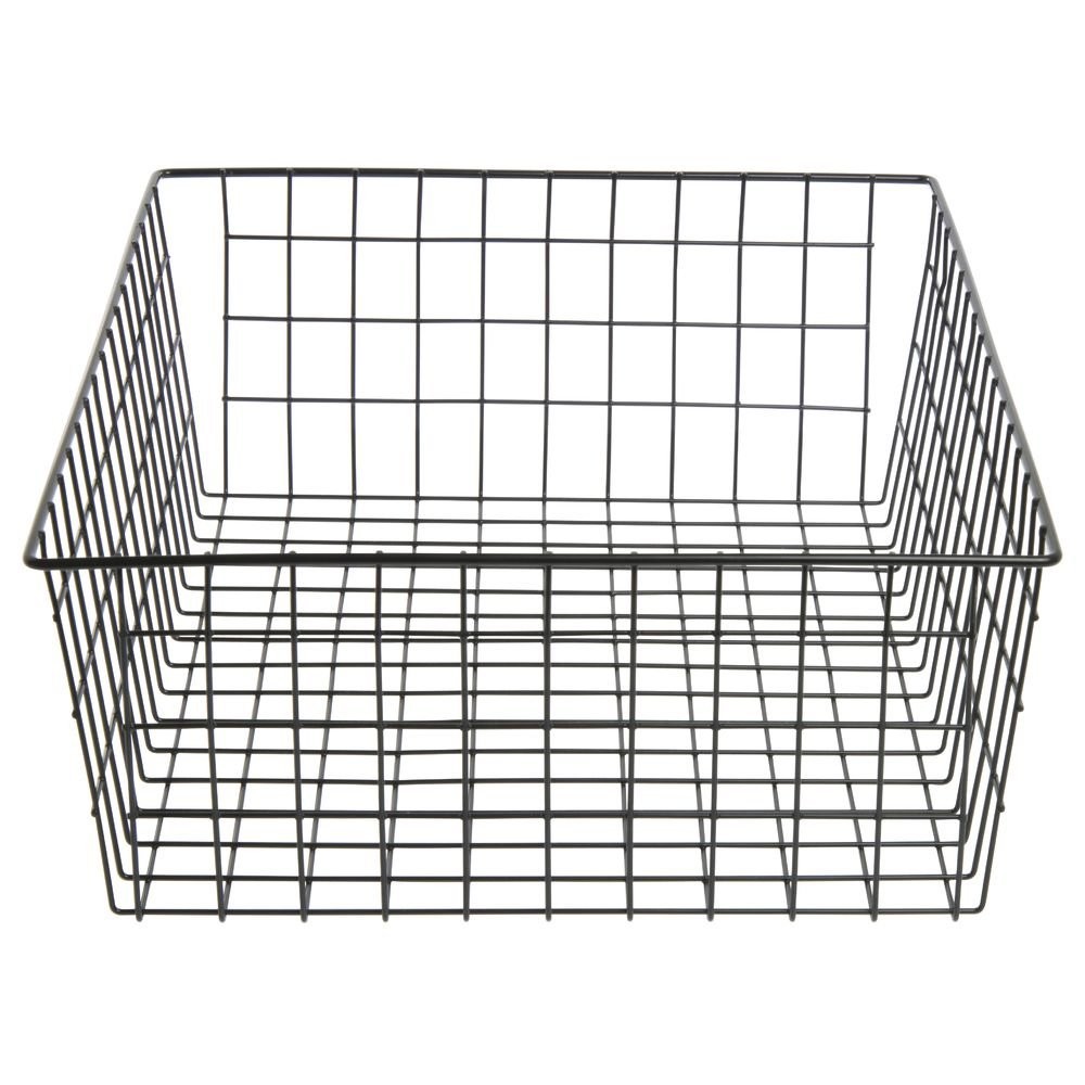Bagel Basket Rectangular Black Wire - 14" x 20" x 6" H