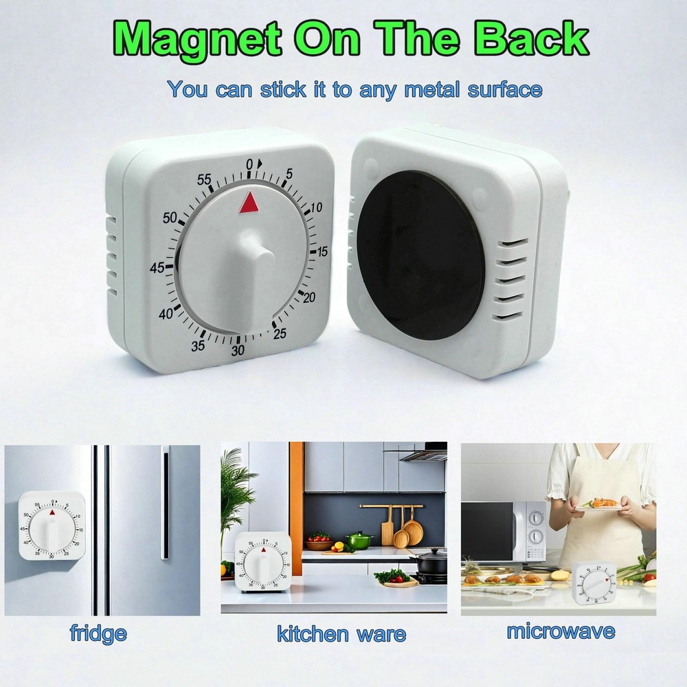 60 Minute Kitchen Timer Alarm Manual Countdown Timer for Home Baking Cooking
