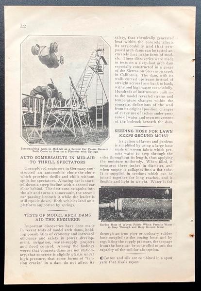 Loop-the-Loop 1933 Luna Park article “Auto Somersaults in Mid-Air Thrill Crowds"